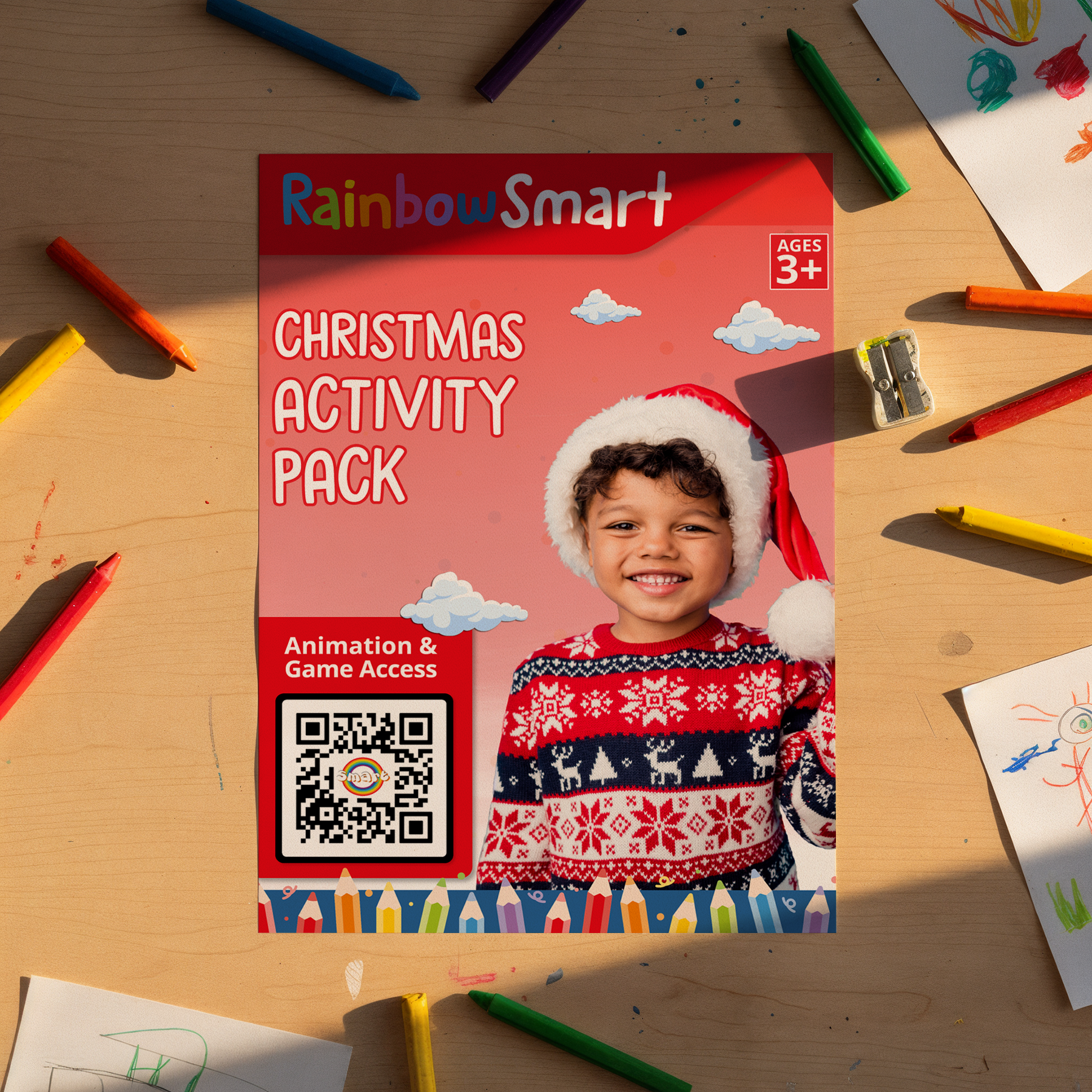 Christmas Activity Pack cover showing colorful Christmas-themed design for children's seasonal learning activities