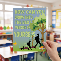 How Can You Grow Into the Best Version of Yourself? Poster | Growth Mindset & Wellbeing Display