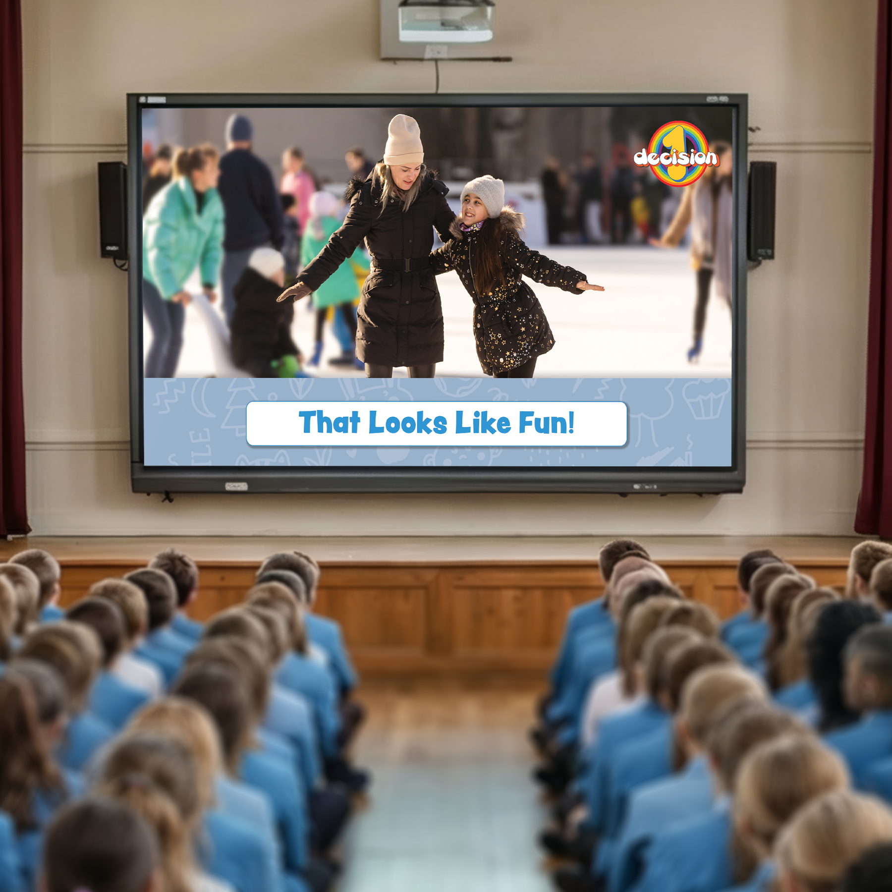 Winter safety assembly PowerPoint showing ice dangers frozen water risks and safe choices for KS1 KS2 primary schools.