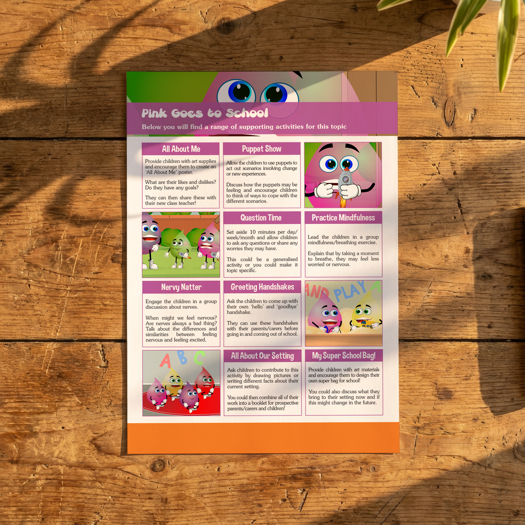 Activity Card - Pink Goes to School - EYFS School Transition & Emotional Support