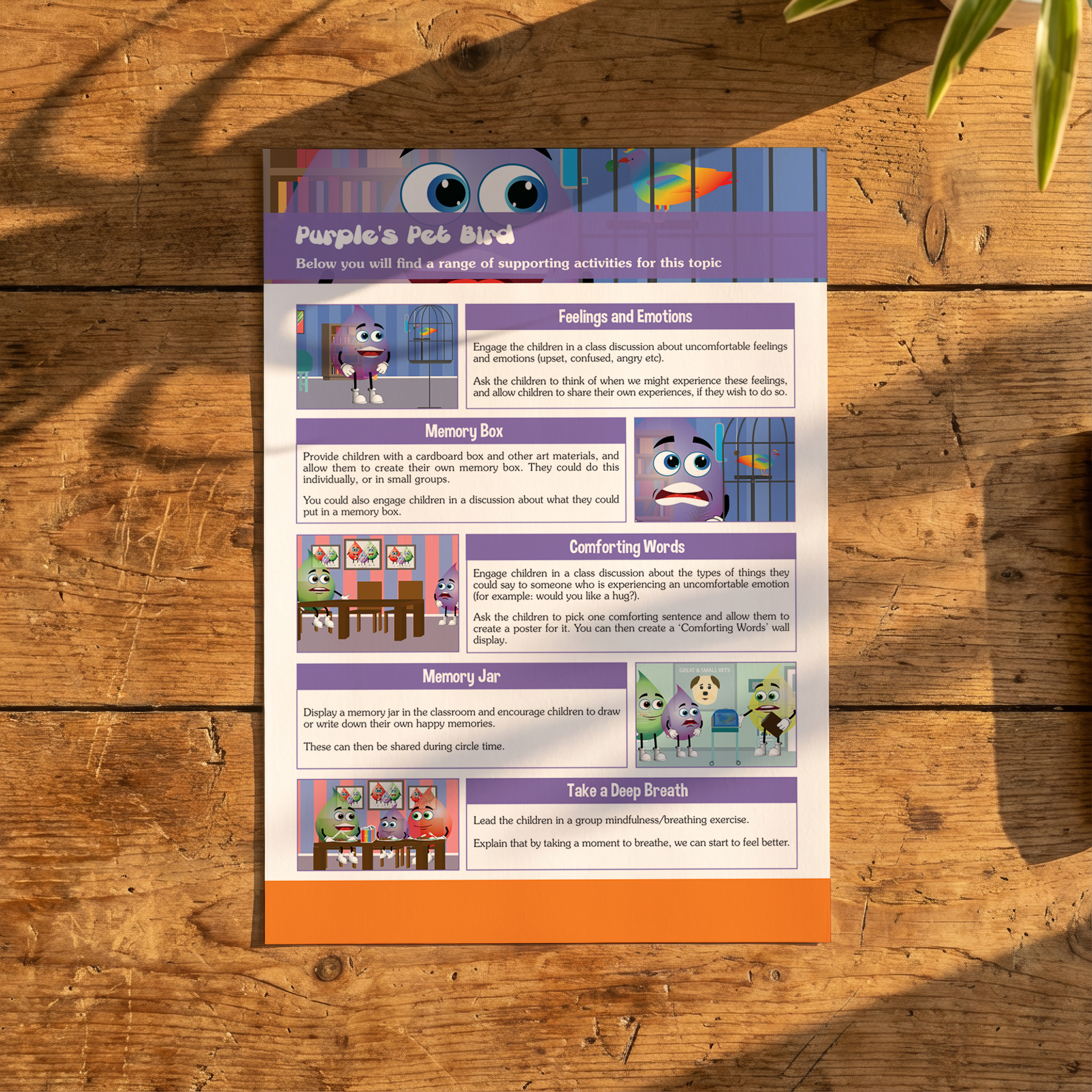 Activity Card - Purple’s Pet Bird - EYFS Loss, Change & Emotional Support