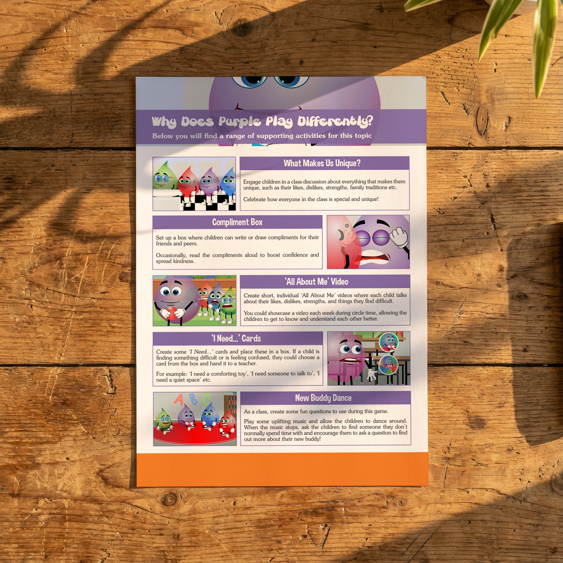Activity Card - Why Does Purple Play Differently? - EYFS Inclusion, Difference & Belonging