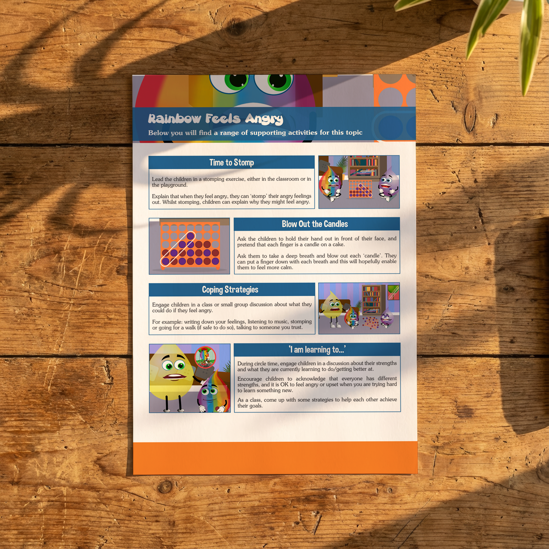 Activity Card - Rainbow Feels Angry - EYFS Anger & Emotional Regulation